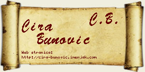 Ćira Bunović vizit kartica